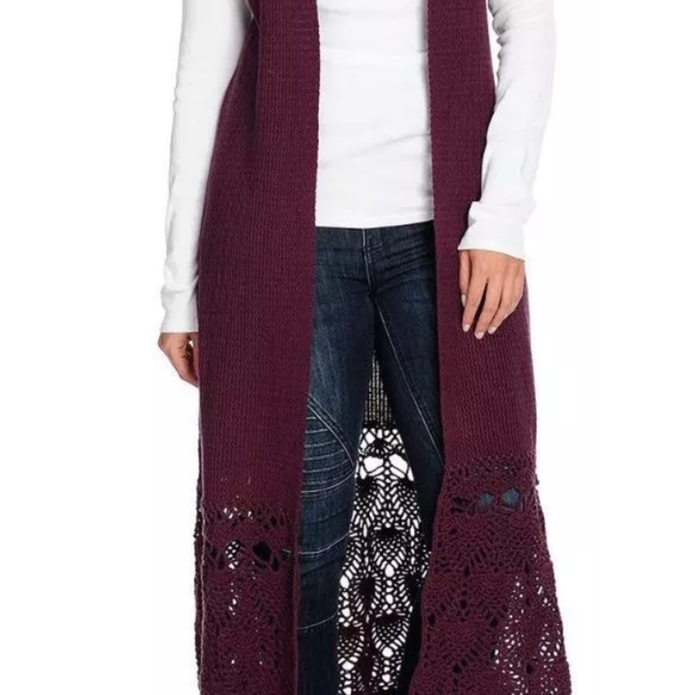 Indigo Thread Co. Long Plum Knit Vest